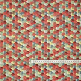 Színes mozaik mintás pamutvászon