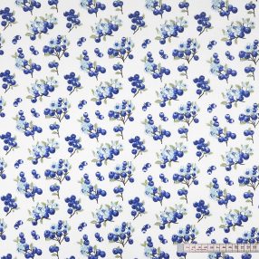 Áfonya kék virággal mintás pamutvászon
