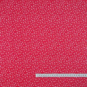 Apró virágos (piros-fehér) mintás pamutvászon