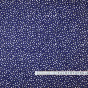 Apró virágos (királykék-fehér) mintás pamutvászon