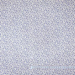 Apró virágos (fehér-királykék) mintás pamutvászon