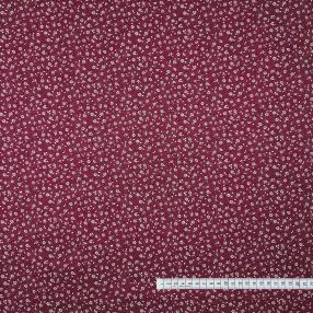 Apró virágos (bordó-fehér) mintás pamutvászon