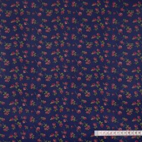 Apró virágok kék alapon pamutvászon