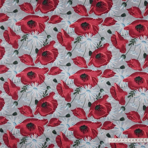 Pipacs  és százszorszép pamutvászon