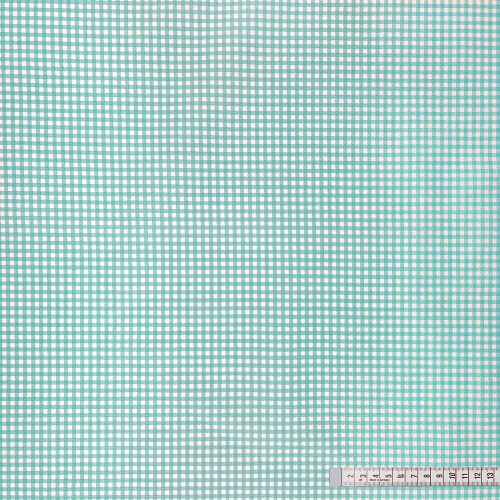 Kockás, 2 mm (türkiz) pamutvászon