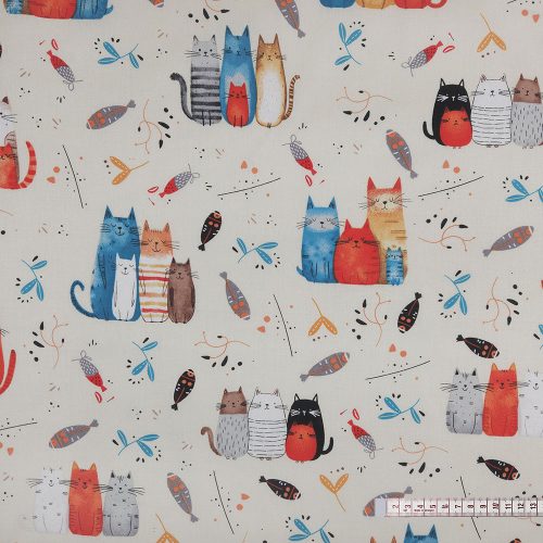 Cicapajtások pamutvászon