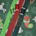 Karácsonyi manók és szarvasok (zöld) dekorszövet