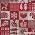 Téli patchwork mesevilág (piros) karácsonyi dekorszövet
