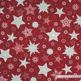 Piros téli csillagvarázs karácsonyi dekorszövet
