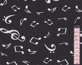 Hangjegyek (fekete) dekorszövet