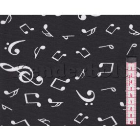 Hangjegyek (fekete) dekorszövet