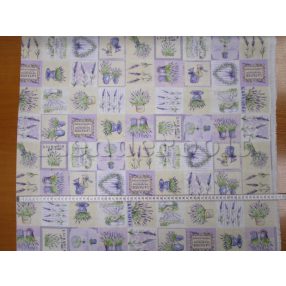 Patchwork levendula dekorszövet