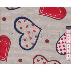 Mintás szívek dekorszövet