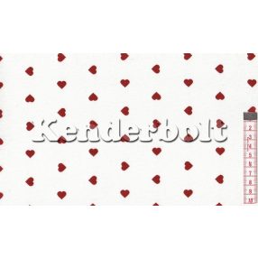 Szivecske (fehér alapon piros) dekorszövet