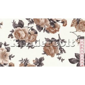 Angol rózsa (barna, szürke) dekorszövet