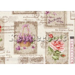 Vintage Rose (pirossal) dekorszövet