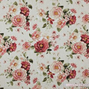 Rózsaszín nagy rózsás dekorszövet