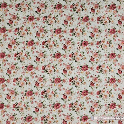 Rózsaszín apró rózsás dekorszövet