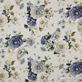 Kék nagy rózsás dekorszövet