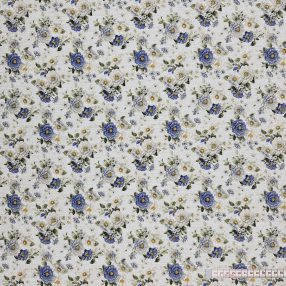 Kék apró rózsás dekorszövet