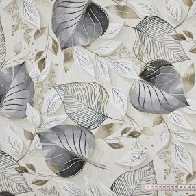 Szürke leveles dekorszövet
