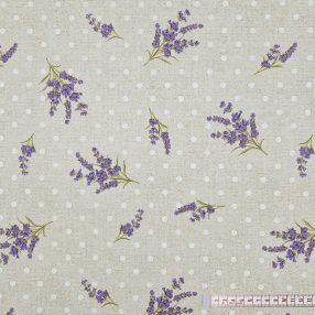 Levendulás pöttyös dekorszövet