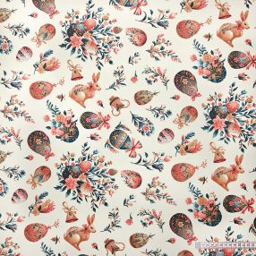 Húsvéti kék festett tojáskert dekorszövet