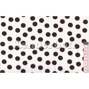Barna, sötét fordított (10 mm) pöttyös pamutvászon