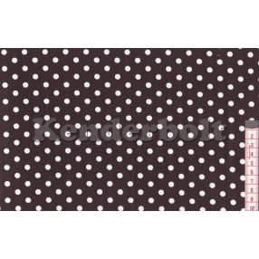 Barna, sötét (5 mm) pöttyös pamutvászon