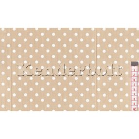 Bézs, púder (5 mm) pöttyös pamutvászon