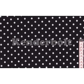Fekete (5 mm) pöttyös pamutvászon