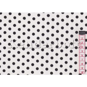 Fekete, fordított (5 mm) pöttyös pamutvászon