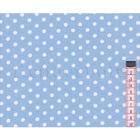 Kék, baba (5 mm) pöttyös pamutvászon
