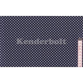 Kék, tengerész (2 mm) pöttyös pamutvászon