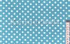 Kék, türkiz (5 mm) pöttyös pamutvászon