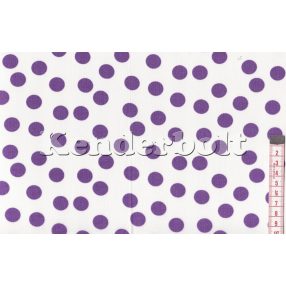 Lila fordított (10 mm) pöttyös pamutvászon