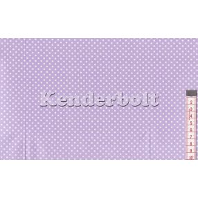 Lila, világos (2 mm) pöttyös pamutvászon