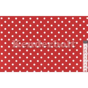 Piros (5 mm) pöttyös pamutvászon