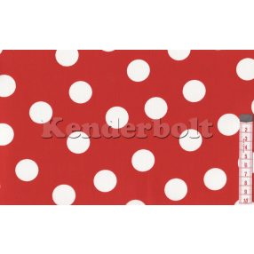 Piros (26 mm) pöttyös pamutvászon
