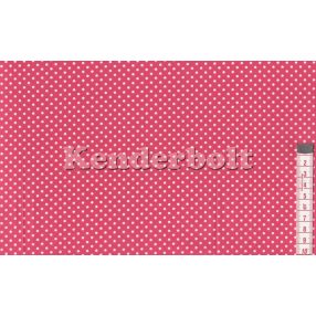 Rózsaszín, ciklámen (2 mm) pöttyös pamutvászon
