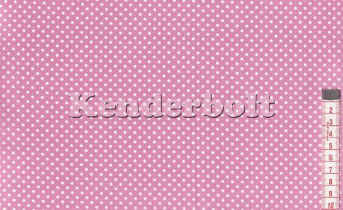 Rózsaszín, mályva (2 mm) pöttyös pamutvászon