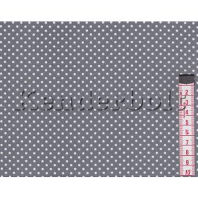 Szürke, sötét (2 mm) pöttyös pamutvászon