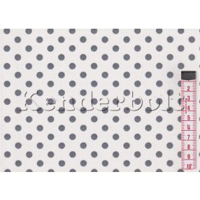 Szürke, sötét fordított (5 mm) pöttyös pamutvászon