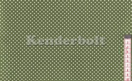 Zöld, levél (2 mm) pöttyös pamutvászon