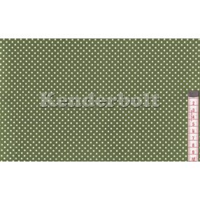 Zöld, levél (2 mm) pöttyös pamutvászon