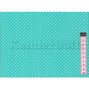 Zöld, menta (2 mm) pöttyös pamutvászon