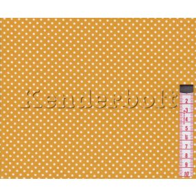 Sárga, mustár (2 mm) pöttyös pamutvászon