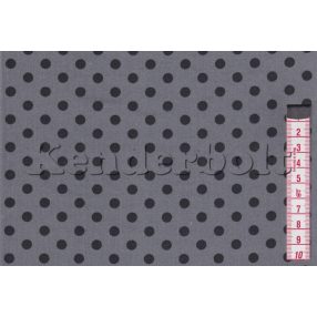 Szürke, fekete pöttyel (5 mm) pöttyös pamutvászon