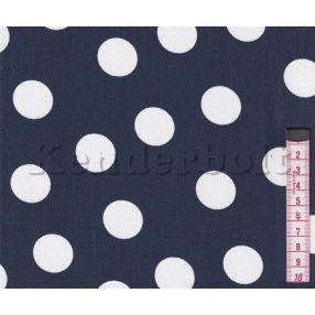 Kék, tengerész (26 mm) pöttyös pamutvászon