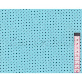   Kék, petrol (színes pöttyel) (1 mm) pöttyös pamutvászon